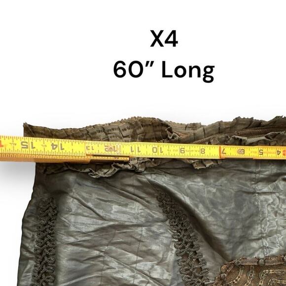 Antique Edwardian Lace & Silk Mourning Cape Victorian Tassel Trim 1900s Vintage - Picture 13 of 16